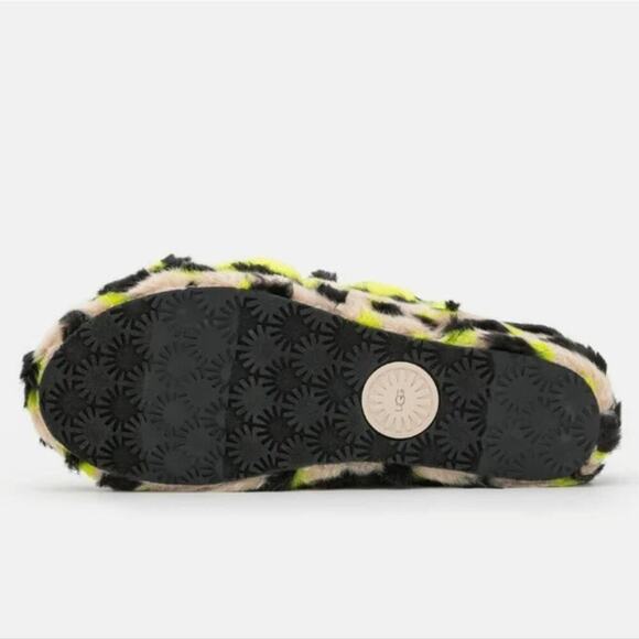 UGG FLUFF YEAH ANIMALIA - Platform sandals slides slippers KEY LIME SIZE 8 NEW!! - Picture 5 of 9